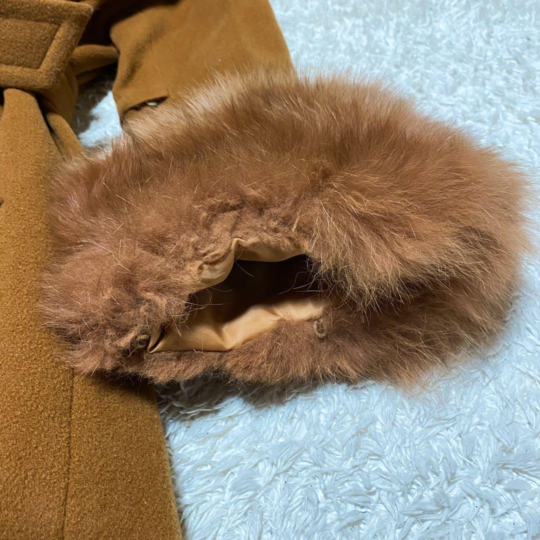 2way✨ダイアグラム　ベルテッドコート　ロング　ウール　フォックスファー