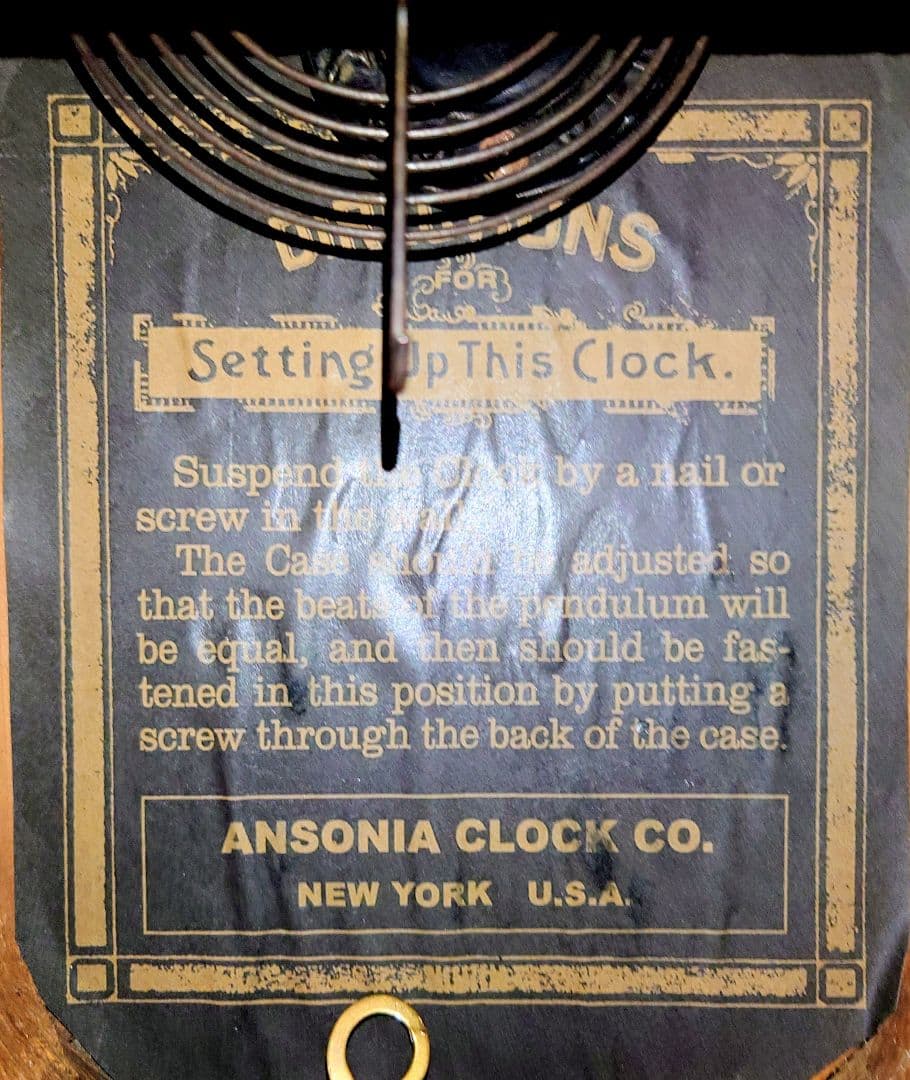 〈完動・美品〉アンソニア　八角合長ゼンマイ振り子時計　アンティーク古時計