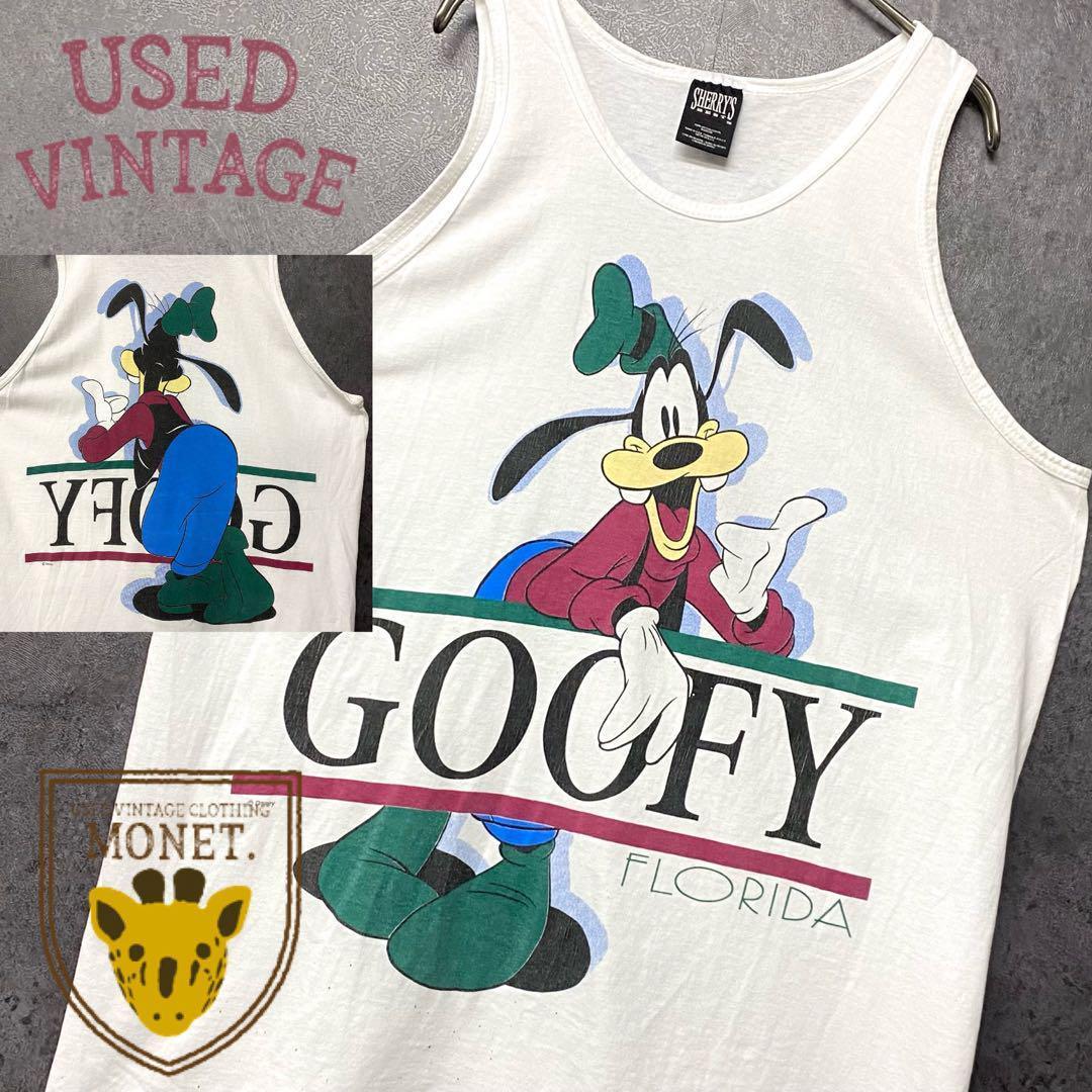 90s☆USA製古着☆【 ディズニー グーフィー タンクトップ】メンズXL