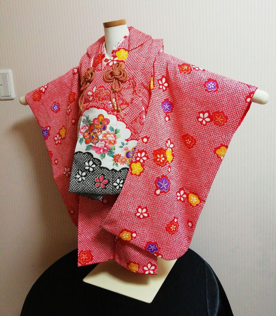 J−K−3−30　七五三3歳着物　古典疋田絞り