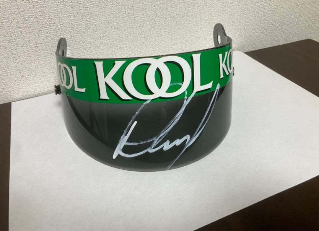 チームＫＯＯＬグリーン　ポール・トレイシー　サイン入ヘルメットバイザー　ＣＡＲＴ