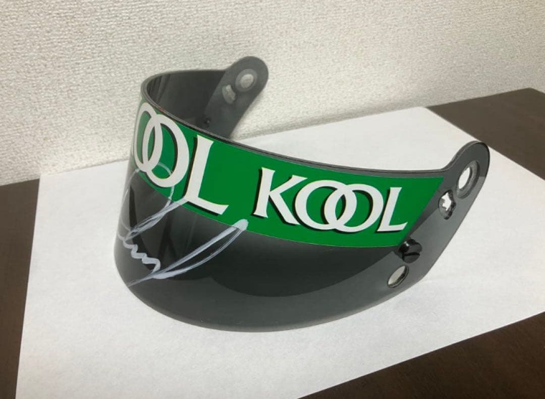 チームＫＯＯＬグリーン　ポール・トレイシー　サイン入ヘルメットバイザー　ＣＡＲＴ