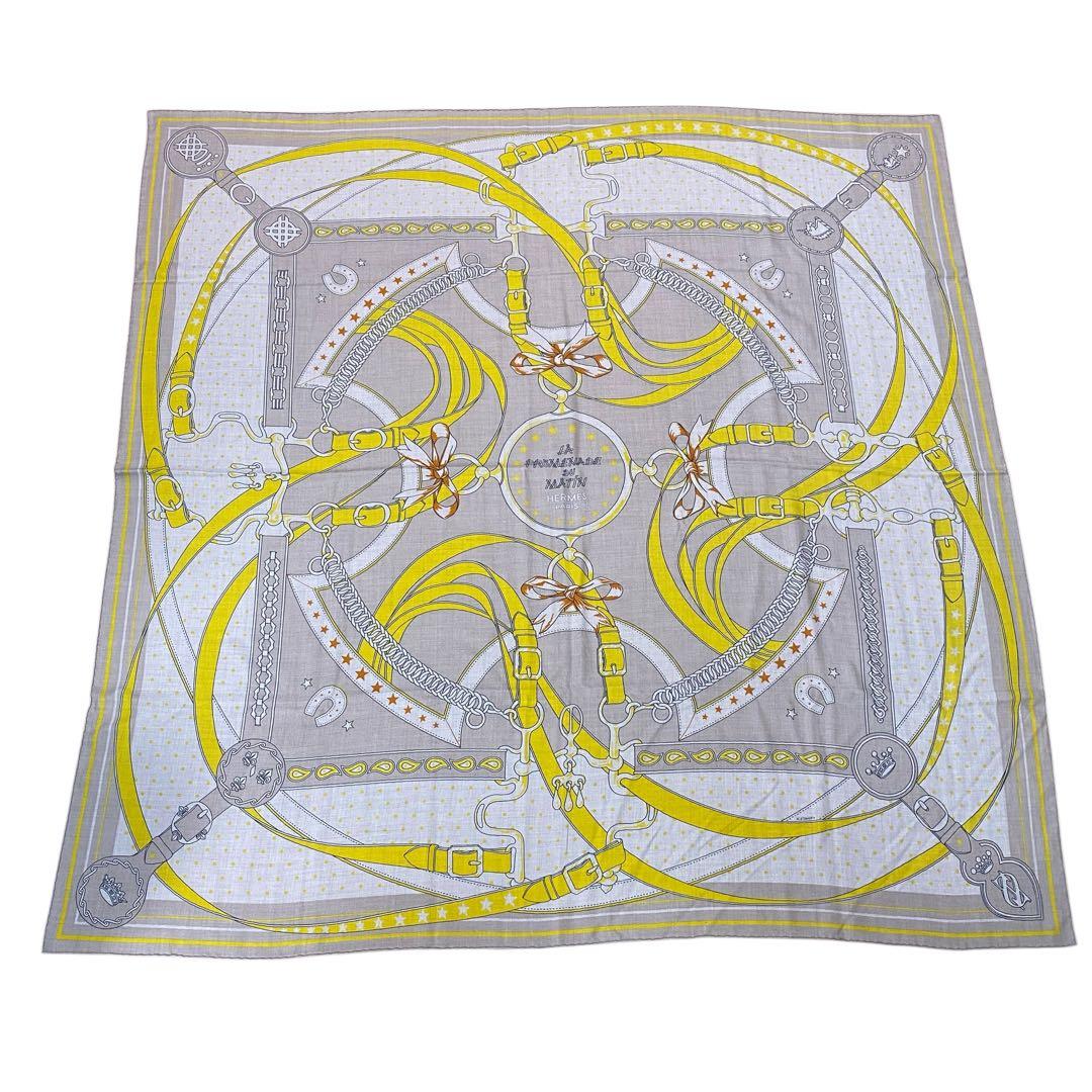 エルメスHERMES 朝の散歩 カレ 140 カレジェアン カシミヤ シルク