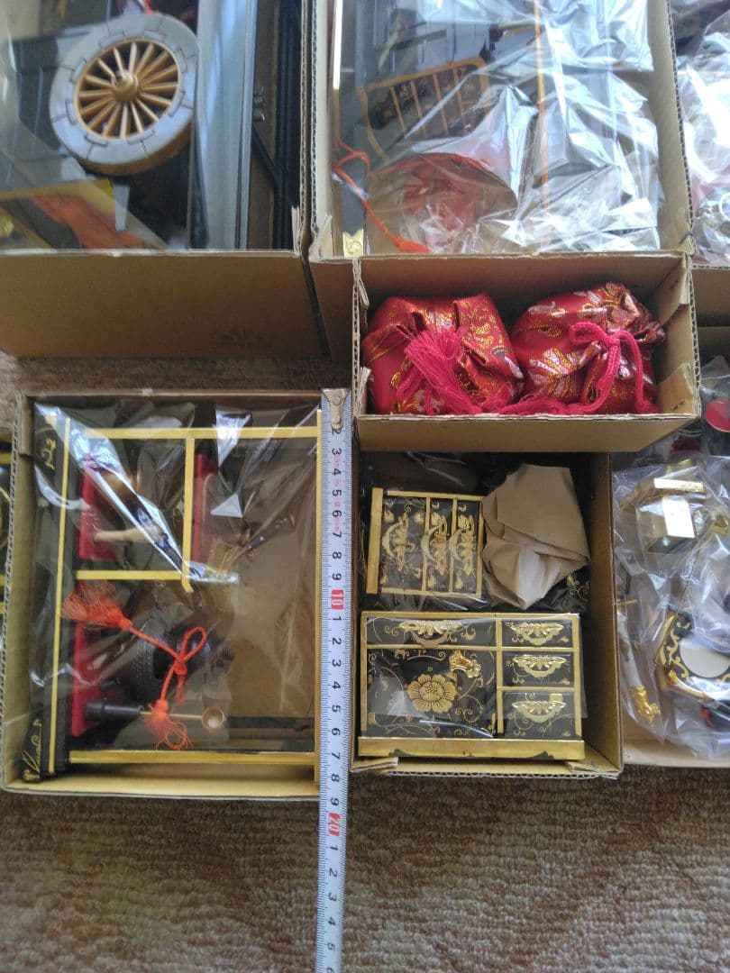 新品未使用　特撰　御雛道具　4号　箔押唐草　セット