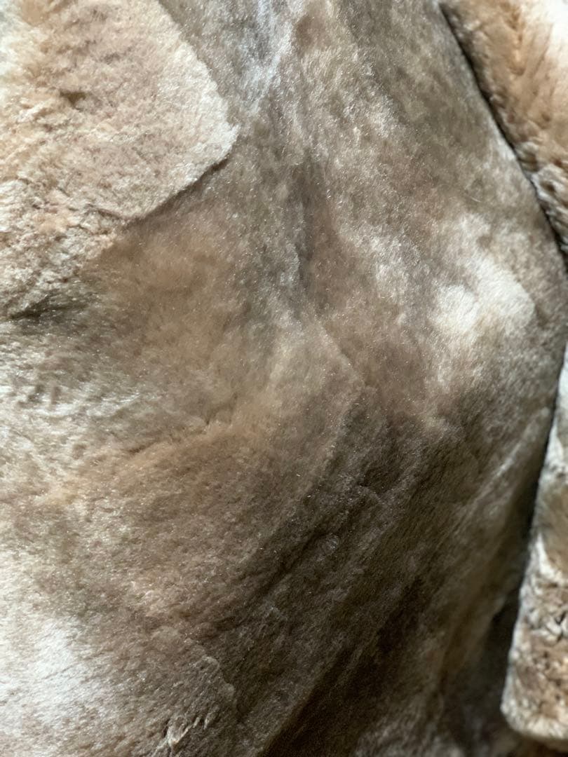 未使用ロフテー上質リアルムートンカーペットラグ茶系オーストラリア産