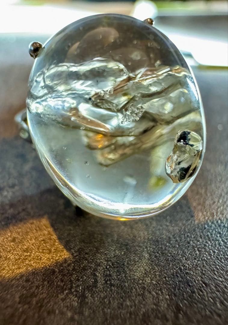 【超レア高品質品】水入り&水晶貫入クウォーツinクウォーツ　の　リング