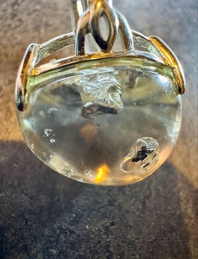 【超レア高品質品】水入り&水晶貫入クウォーツinクウォーツ　の　リング