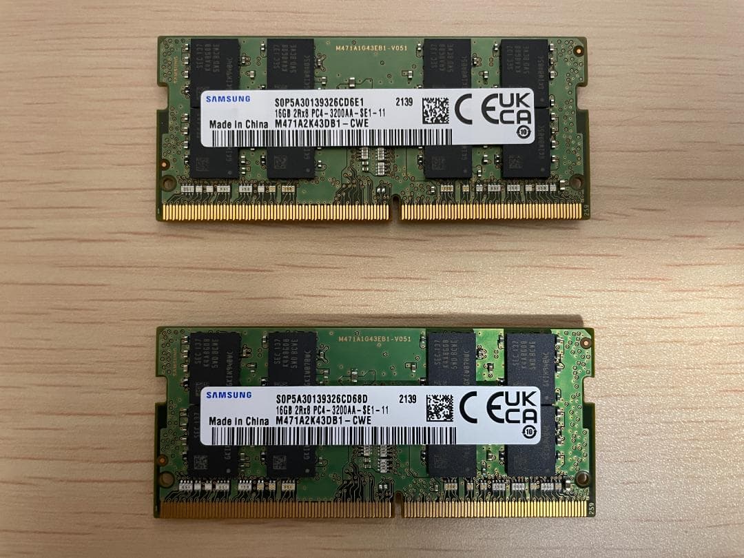 SAMSUNG製チップ DDR4 PC4-3200 32GB (16GBx2)