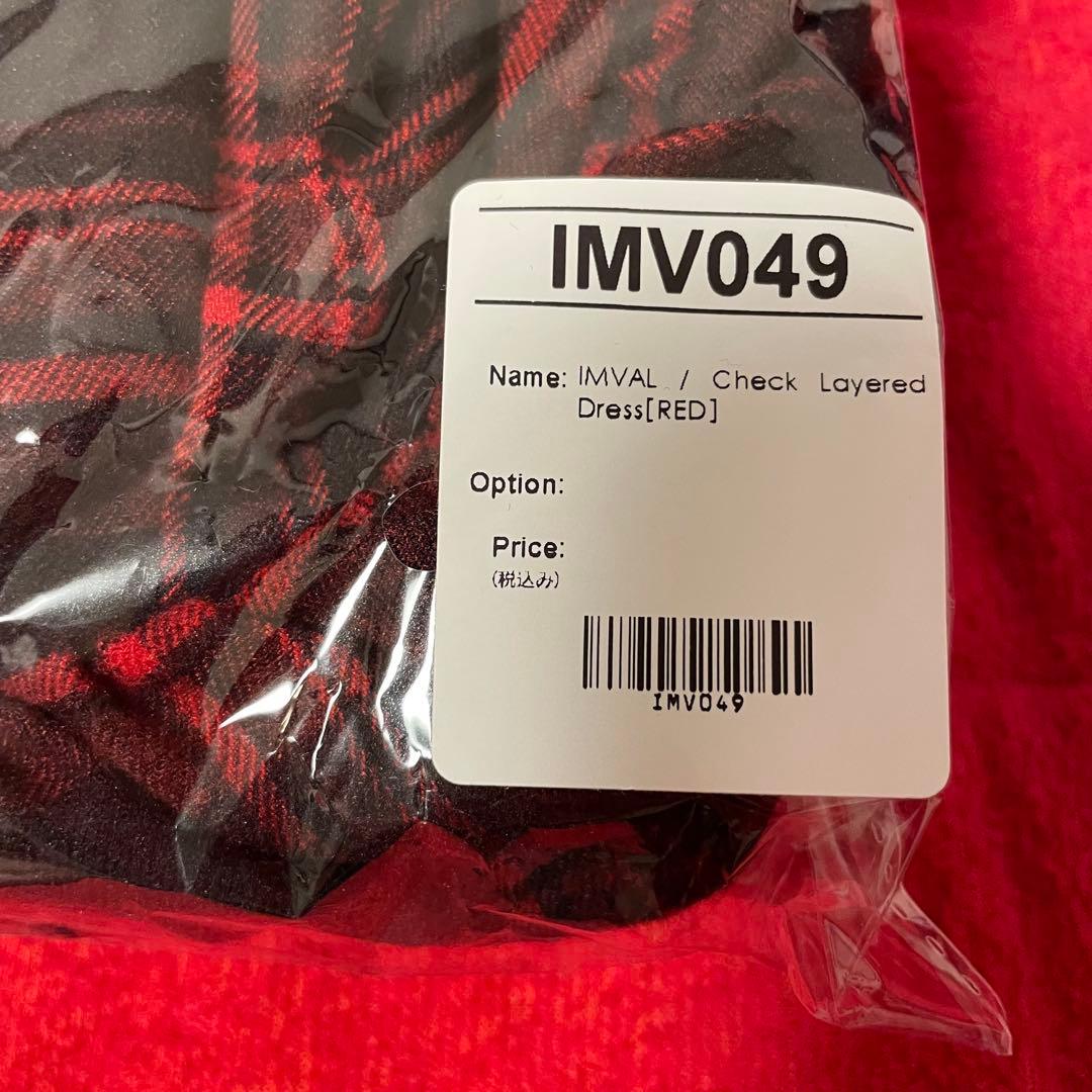 新品未使用 IMVAL / Check Layered Dress［RED］