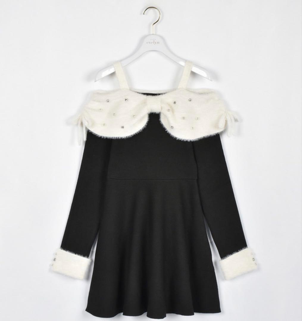 evelyn リボンオフショルワンピース