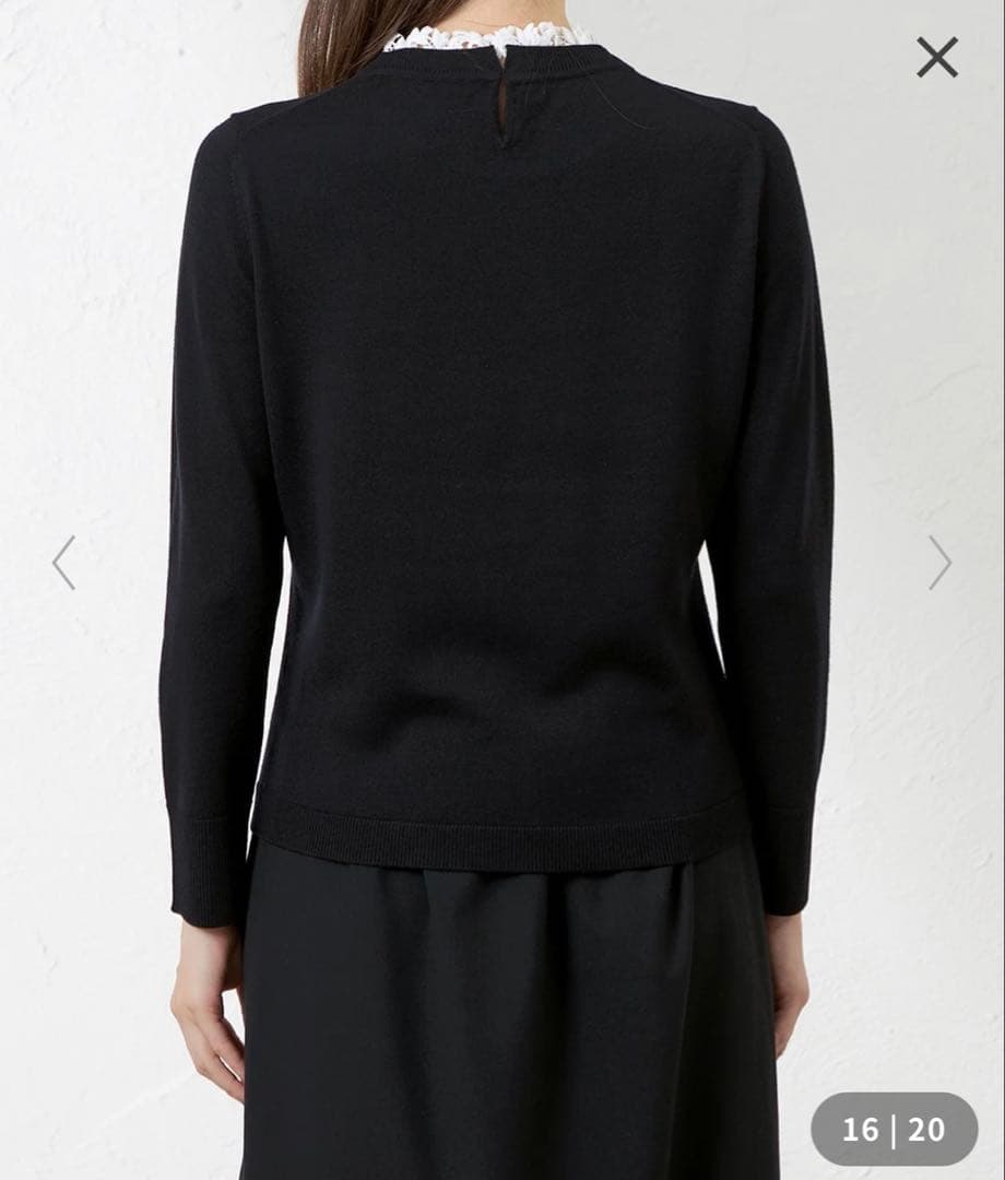 【新品】AMACA レース襟ニット ブラック