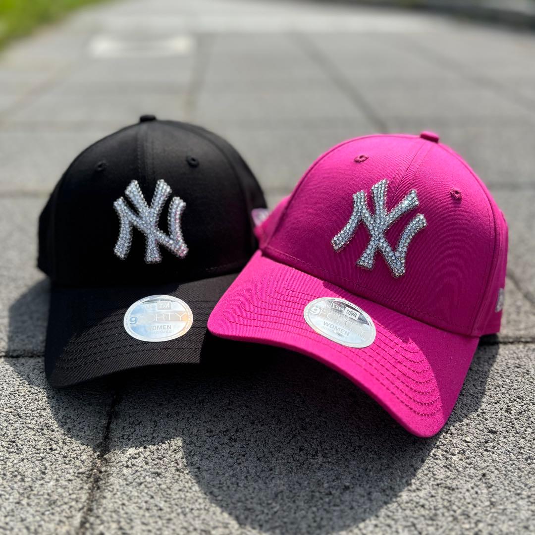 New Era 9FORTY ブラック　ニューエラ　スワロフスキー デコ