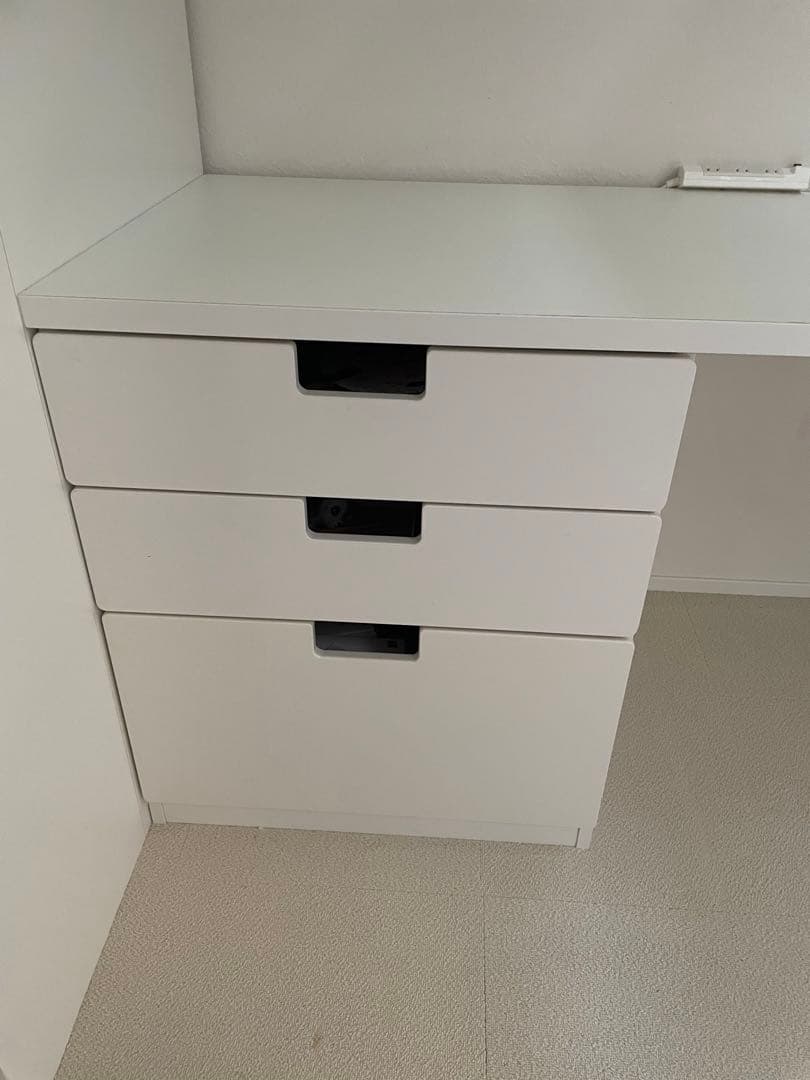 引き取り限定　IKEA ロフトベッド　stuva 机　引き出し付き　白　ホワイト