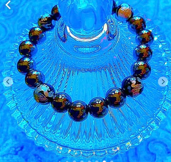 金運爆上げ　8mmヘマタイト鉱石　主玉　四神9mm特別祈祷お念珠　奈良生駒宝山寺