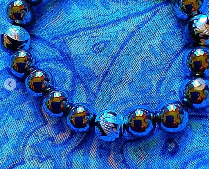 金運爆上げ　8mmヘマタイト鉱石　主玉　四神9mm特別祈祷お念珠　奈良生駒宝山寺