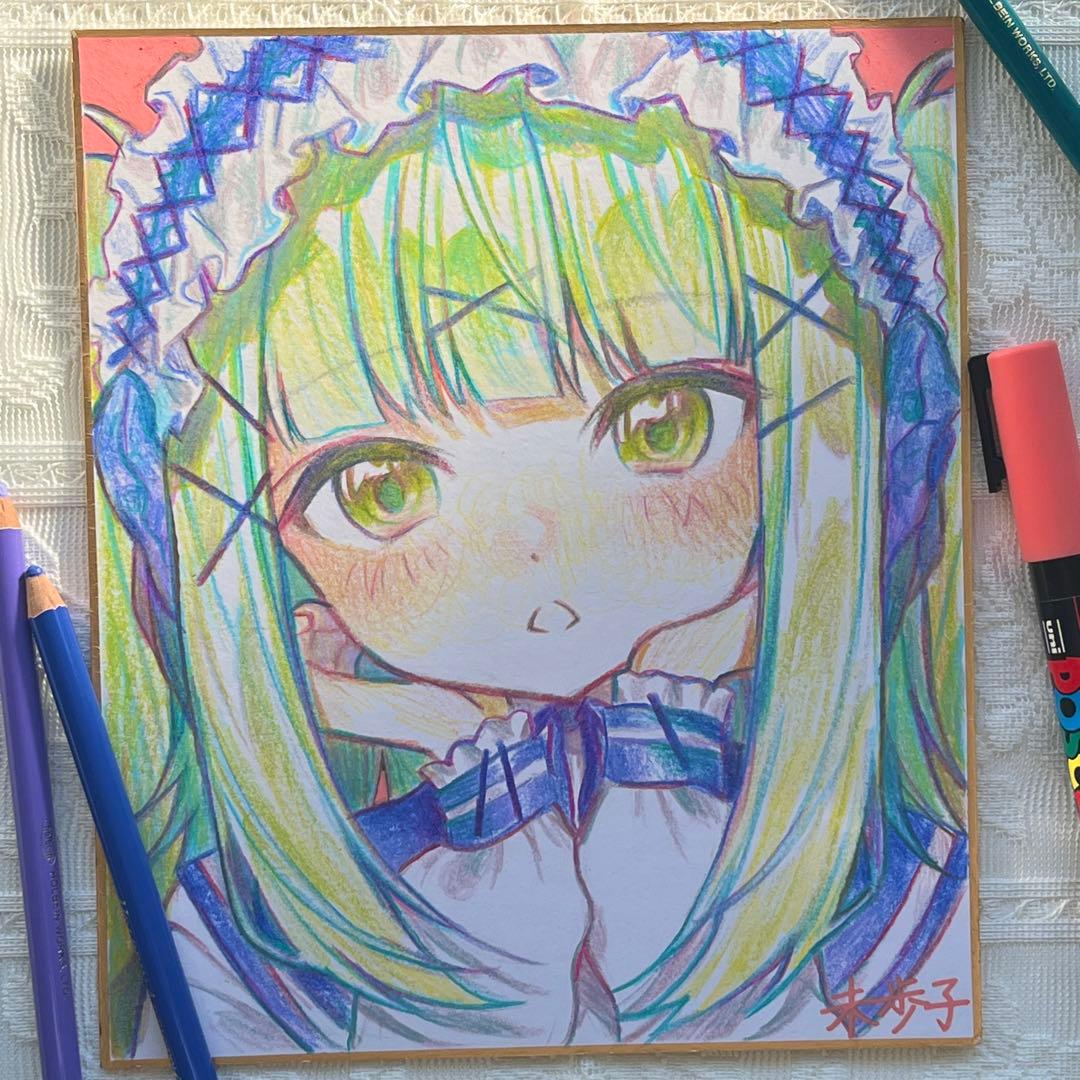 【原画】オリキャラ色紙【限定1点】