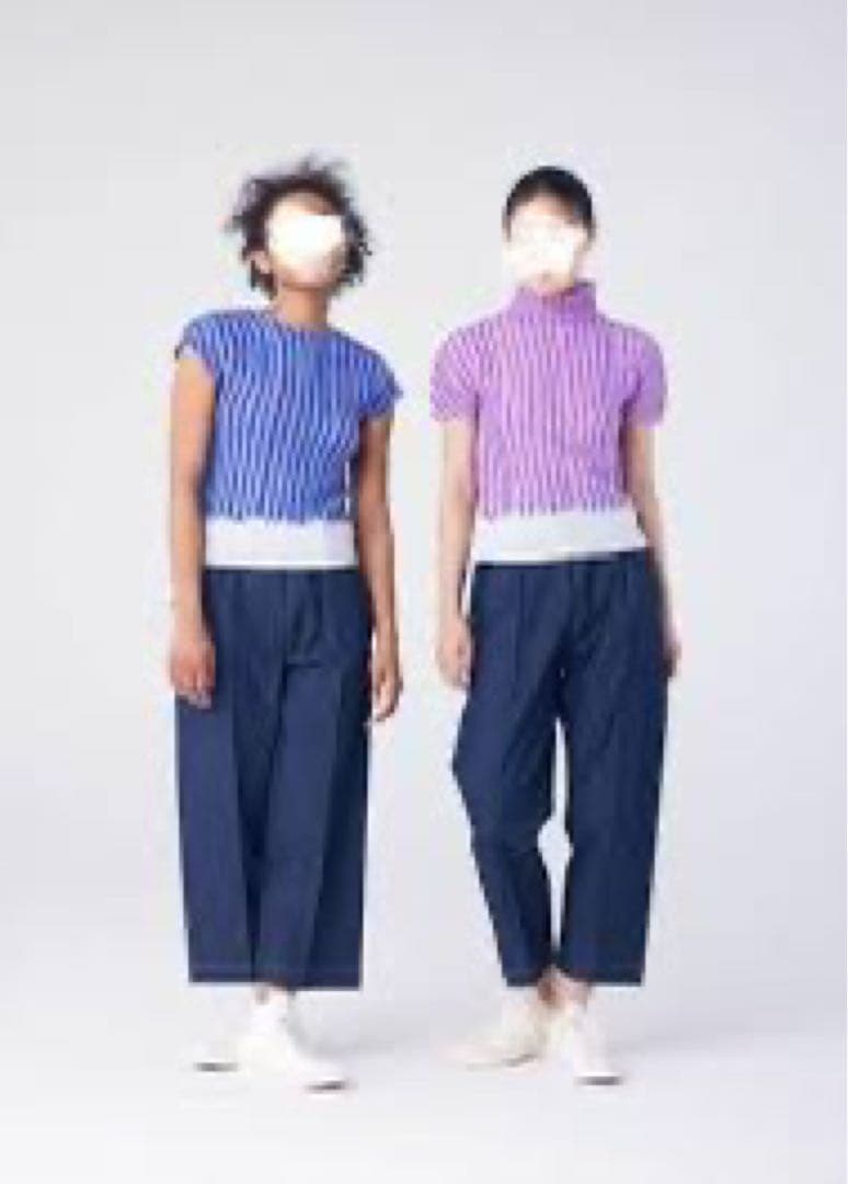 【ISSEY MIYAKE】me ブラックデニムパンツ 日本製 ブラック