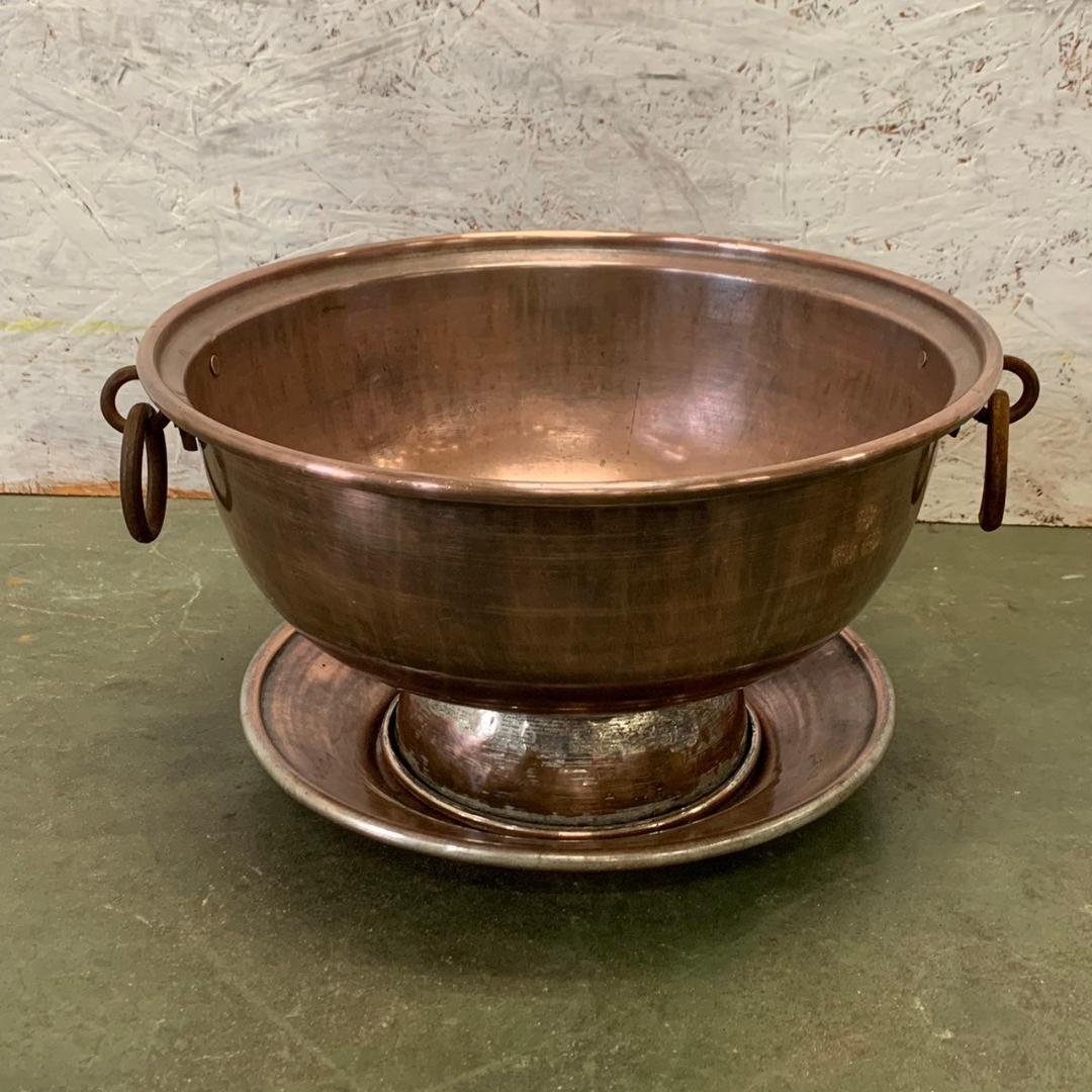 銅製 両手鍋 さわり鍋 35φ 銅製ボール 銅鍋 厨房用品 ボウル Y0839
