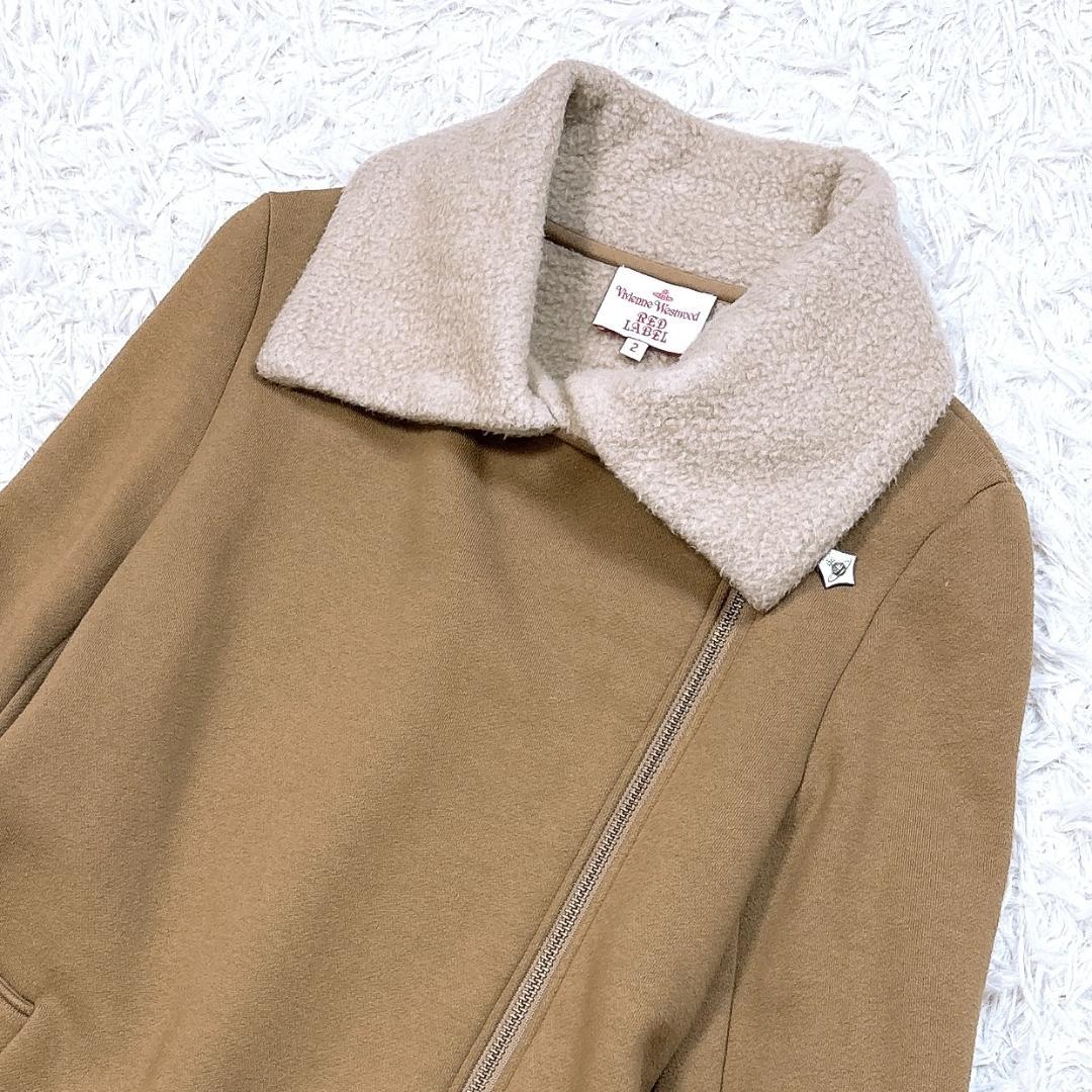 【希少】ヴィヴィアン ライダースデザインボアコート 変形アシメ オーブ サイズ2