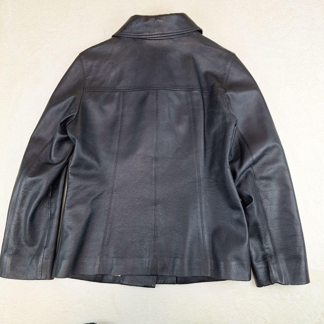 BURBERRY　ラムレザージャケット　ブラック　裏地ノバチェック　M