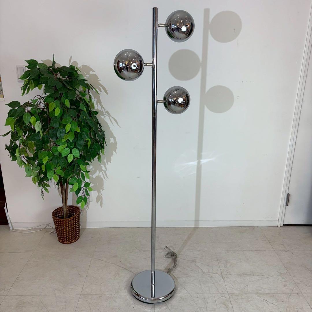 モダン 3灯 フロアスタンド クローム