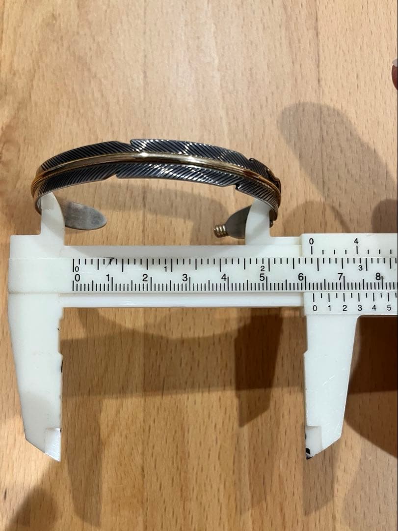 インディアンジュエリー　フェザーバングル　スターリングシルバー&12k