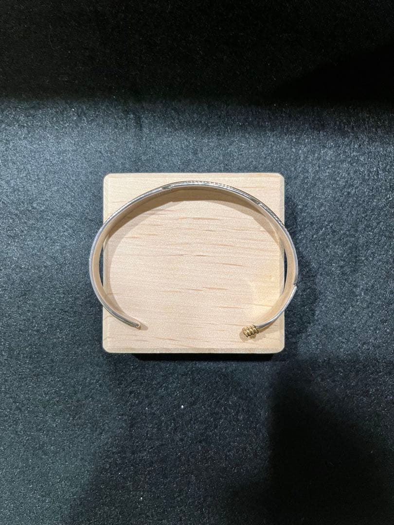 インディアンジュエリー　フェザーバングル　スターリングシルバー&12k