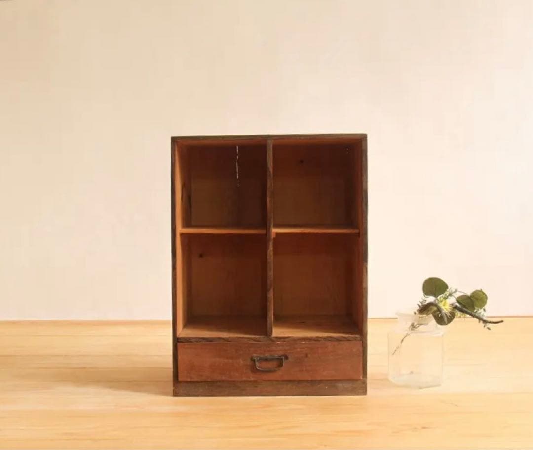 小ぶり　木製棚　収納棚　古道具　古家具　ビンテージ　アンティーク　レトロ