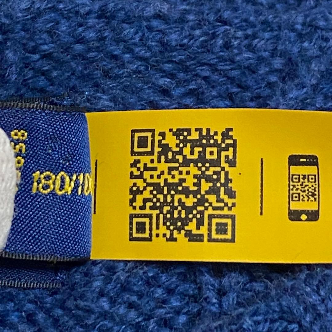 E53 ポロラルフローレン ケーブルセーター ブルー Lサイズ コットン