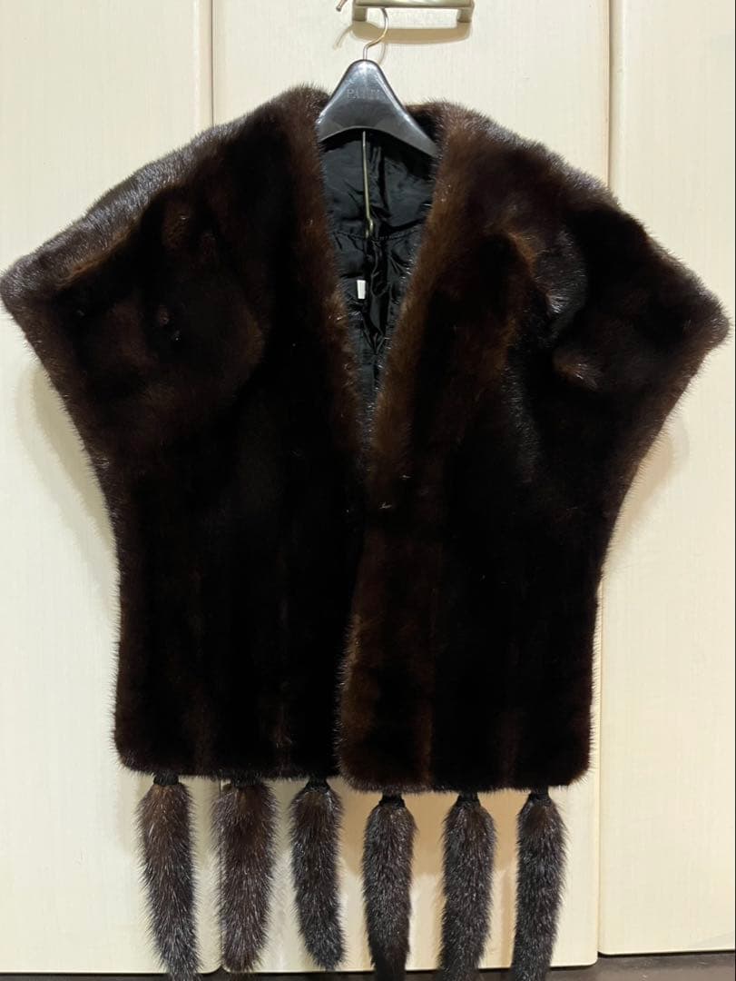 土日限定価格【超美品】ミンクファーストール　フリンジ取り外し可能