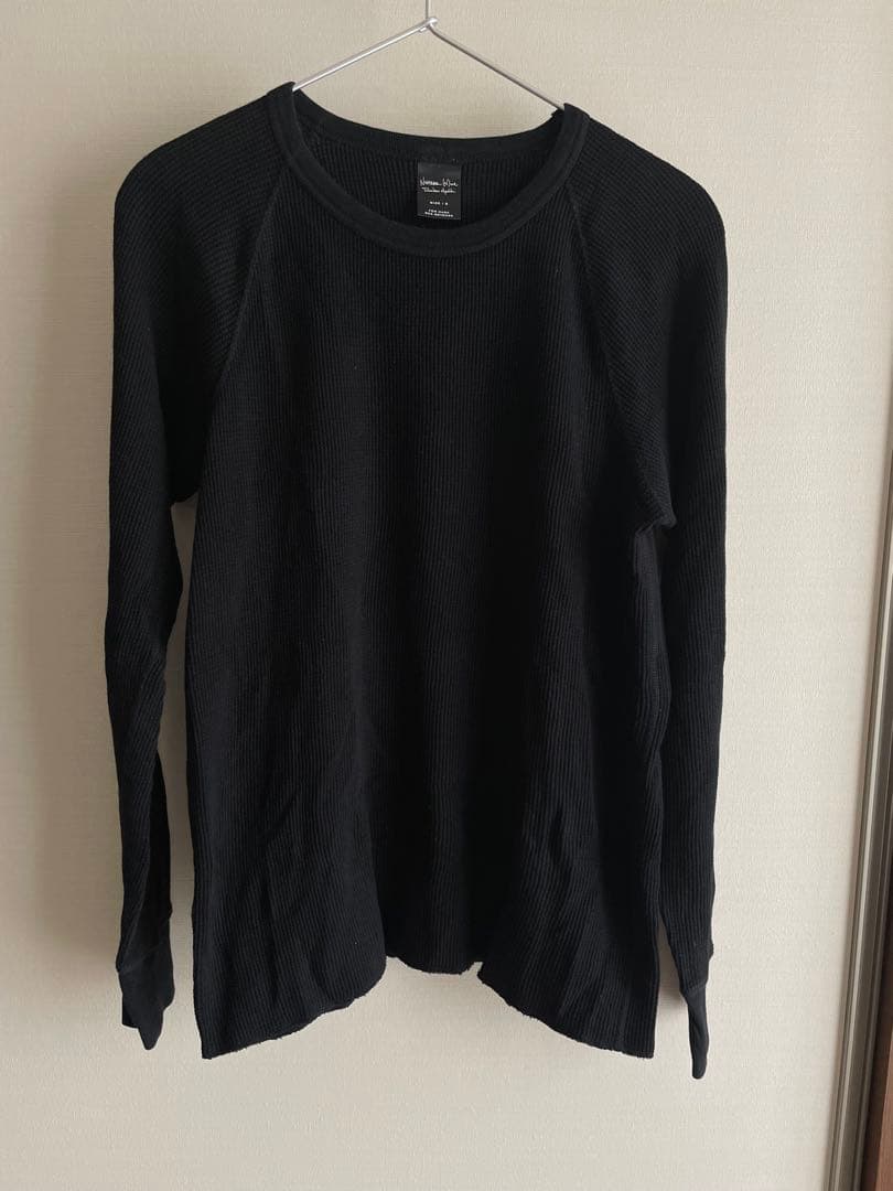 ナンバーナイン ギブ期 サーマルカットソー 長袖 黒 サイズ2 本人期 コットン