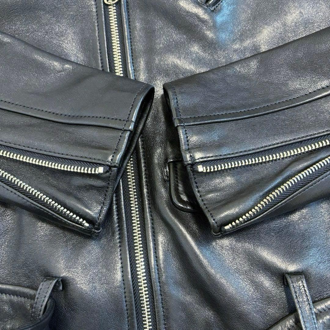 ビューティフルピープル ダブルライダース ジャケット 羊革 レザー 黒 150