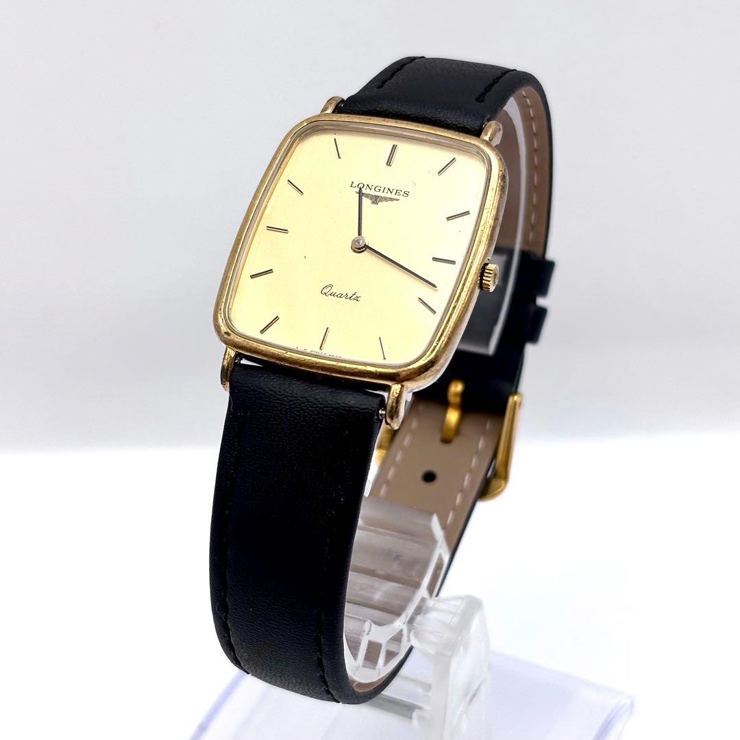LONGINES ロンジン ゴールド文字盤 スクエア クォーツ 稼動 状態考慮