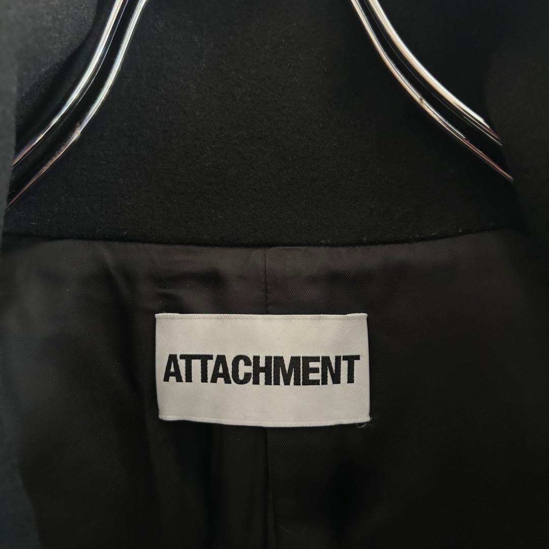ATTACHMENT アタッチメント スタンドカラーコート カシミヤ混 黒