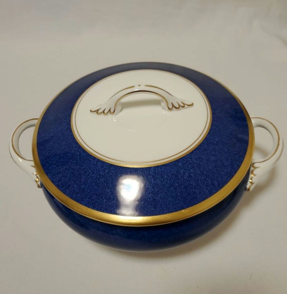 【イギリス食器】美品　コールポート　アスローンブルー　深皿蓋付き