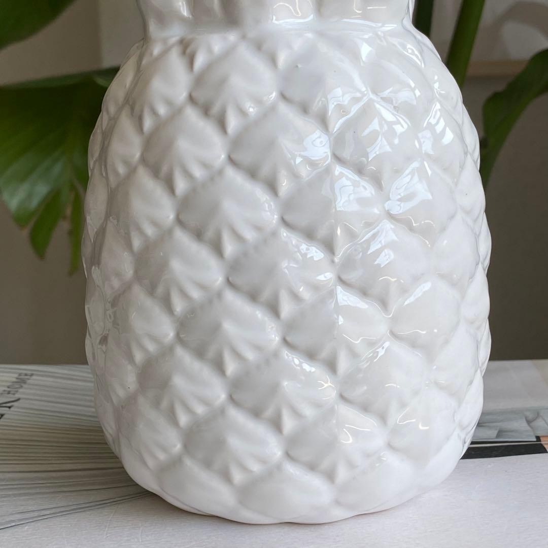 【 HAWAII 購入 BIG ホワイト パイナップル オブジェ インテリア 】