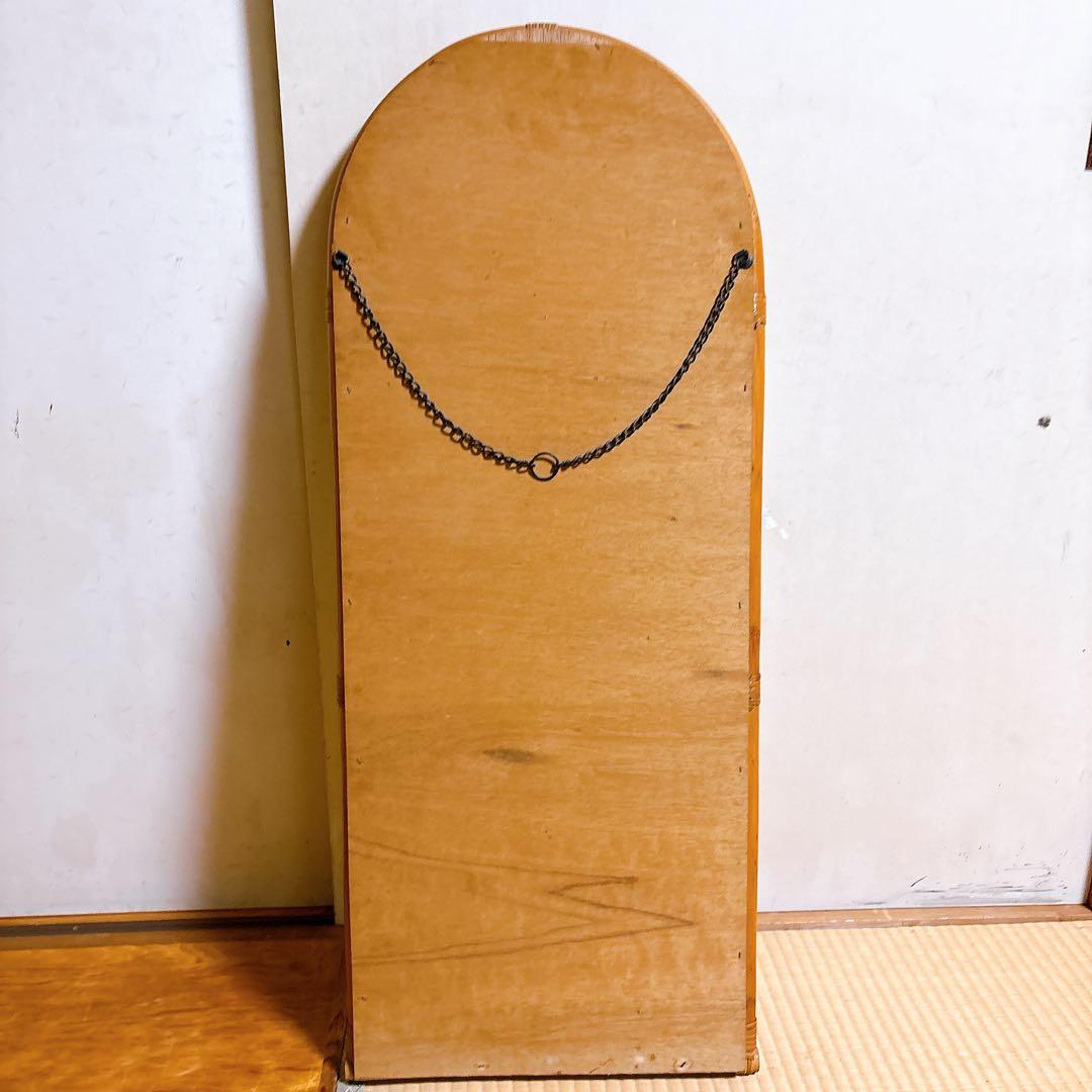 オールドラタン　ラタン　ウォールミラー　壁掛け　レトロ　和モダン　籐　オーバル