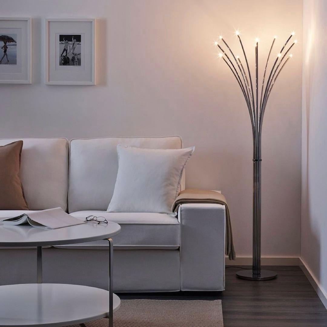 IKEA ツリー型フロアスタンド シルバー LEDライト付き