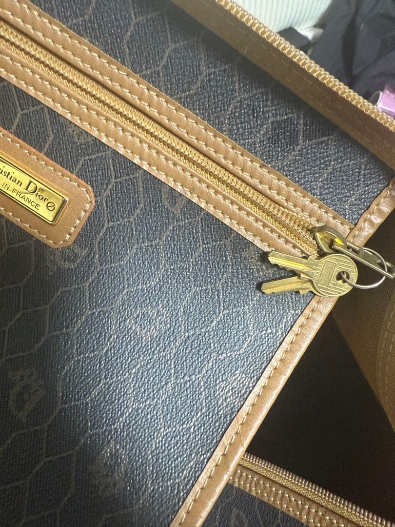 Christian Dior ハニカム柄 ボストンバッグ　ラージサイズ