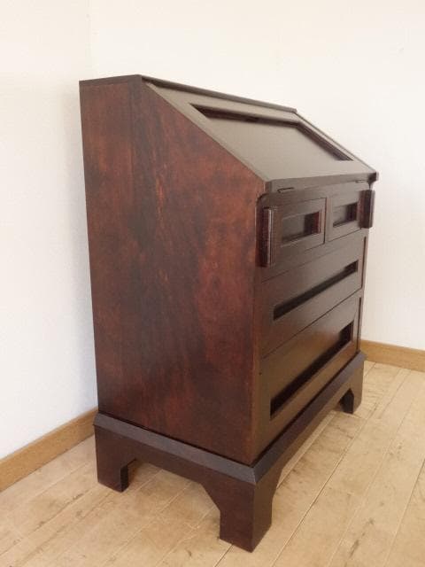 民芸家具　ライティングビューロー引出　再塗装済　ＵＳＥＤ