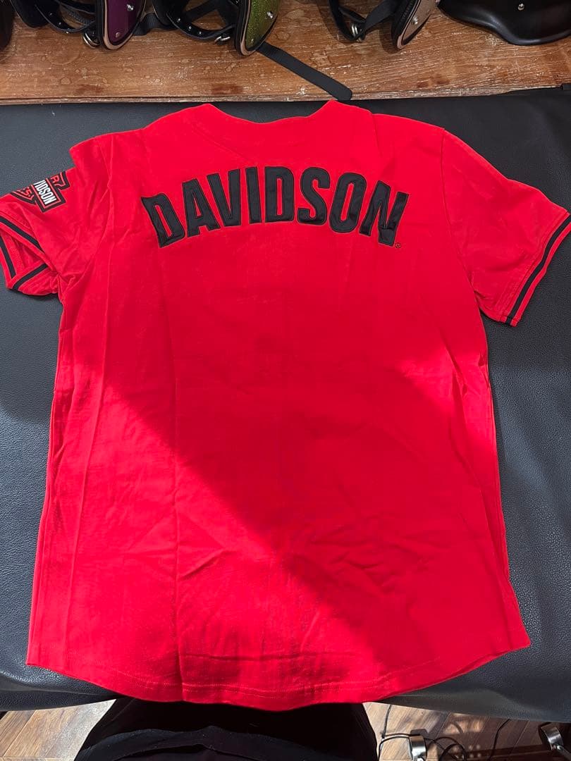新品未使用Harley-Davidson レッド ベースボールシャツサイズM