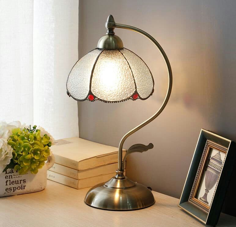 北欧風  電気スタンド 寝室 ベッドサイド照明 アンティーク ガラス製7