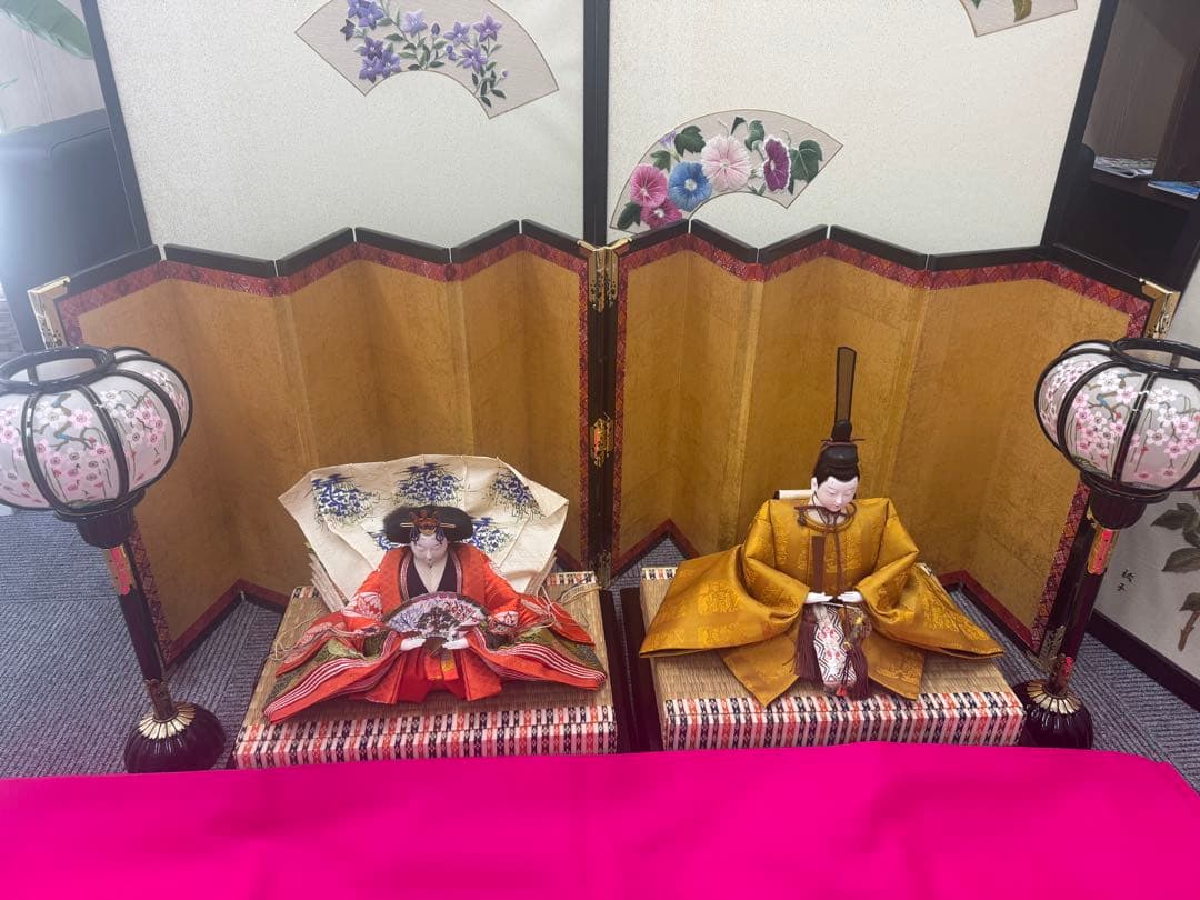 ひな人形セット 男雛 女雛 提灯付き