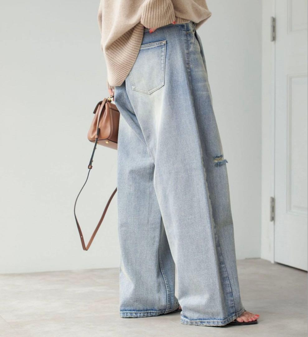 Spick & Span 『5 1/2』タックバレルデニム