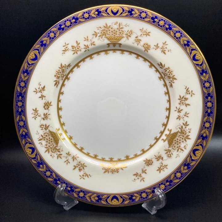 ミントン 最高級 ダイナスティ 金彩　コバルト ゴールド プレート　大皿