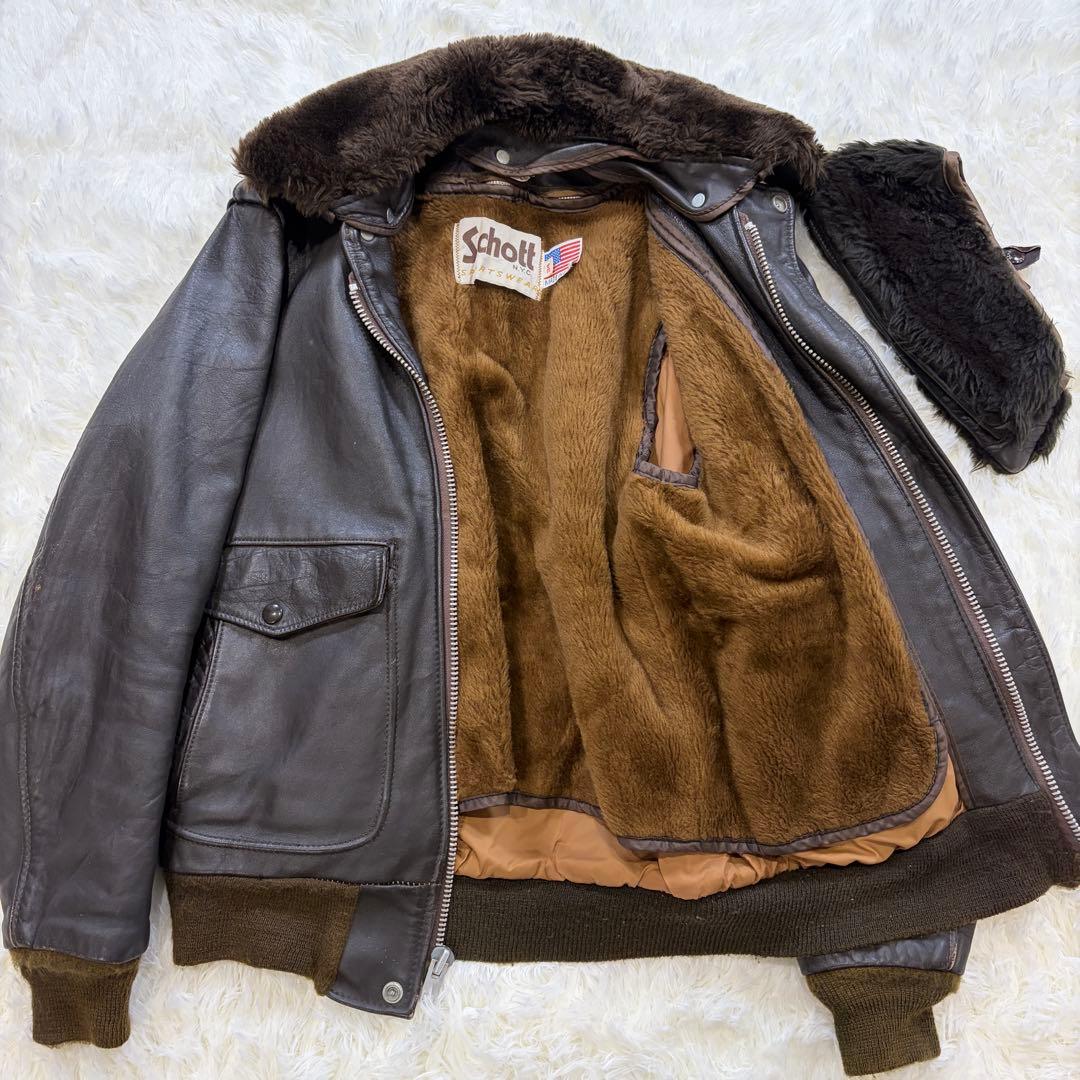 ショット G-1 184SM ボアライナー ボア襟 フライトジャケット 34