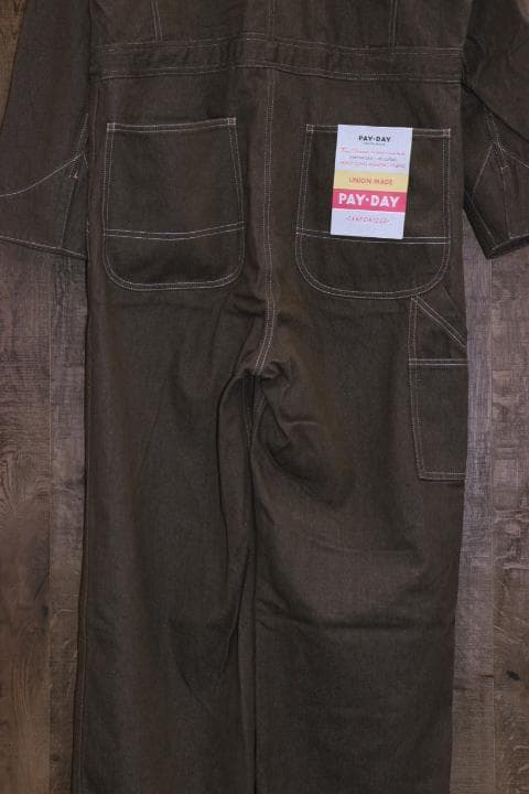PAYDAY ペイデイ 40s デニム オールインワン 40 茶 つなぎ 作業着