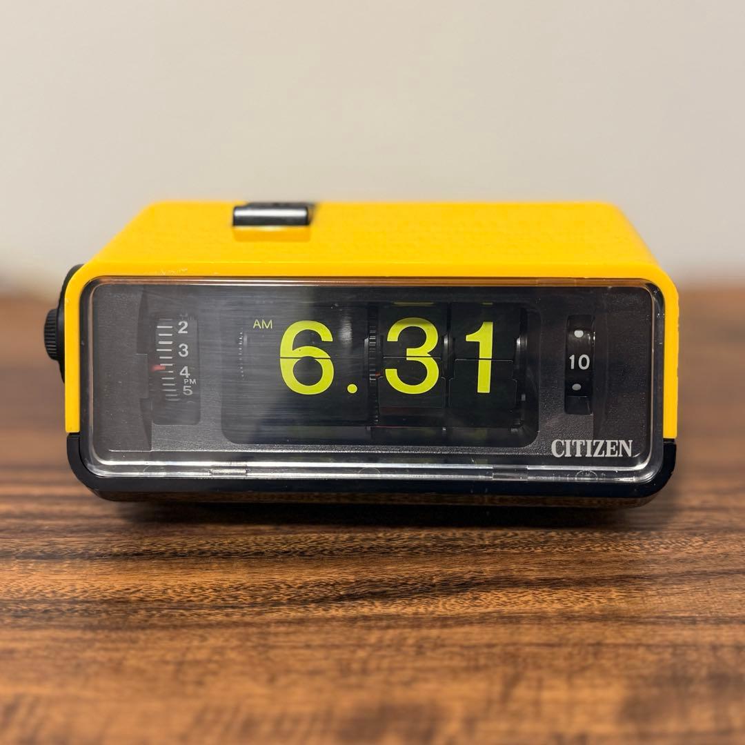 【メンテ済み・動作正常】CITIZENパタパタ時計 ハイリーフ・カーチス黄黒