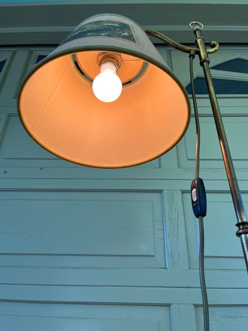 ぱせり　真鍮フロアライトクラシック 狩猟画 ランプシェード