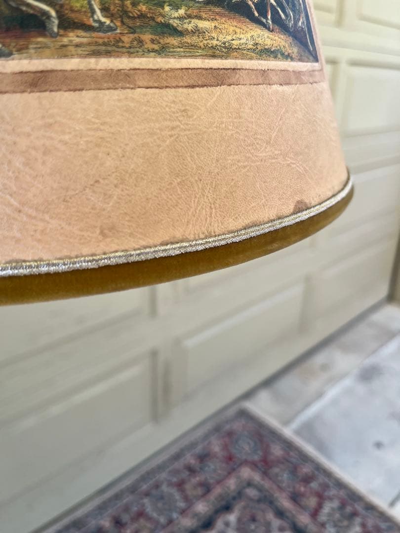 ぱせり　真鍮フロアライトクラシック 狩猟画 ランプシェード